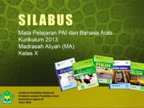 Silabus Madrasah Aliyah Kelas X PAI Bahasa Arab Kurikulum 2013