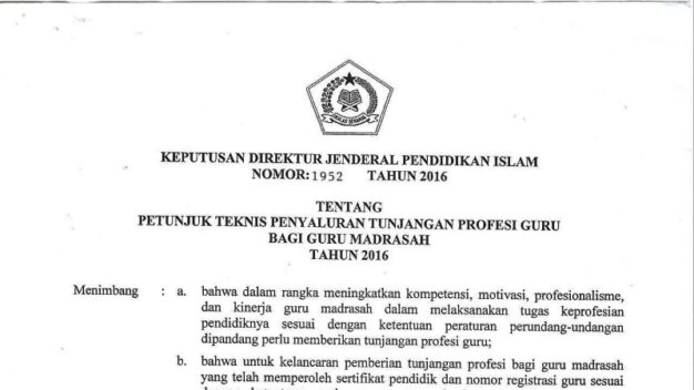 Keputusan Dirjen Pendidikan Penyaluran Tunjangan Profesi Guru