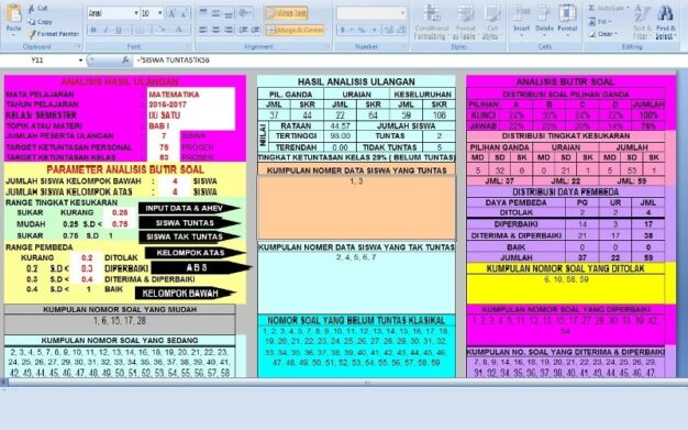 Analisis Koreksi Nilai Ulangan Aplikasi Master Excel Bagi Guru