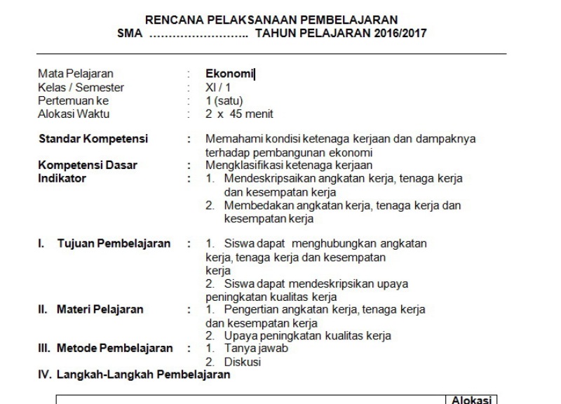 Silabus Dan Rpp Ekonomi SMA XI